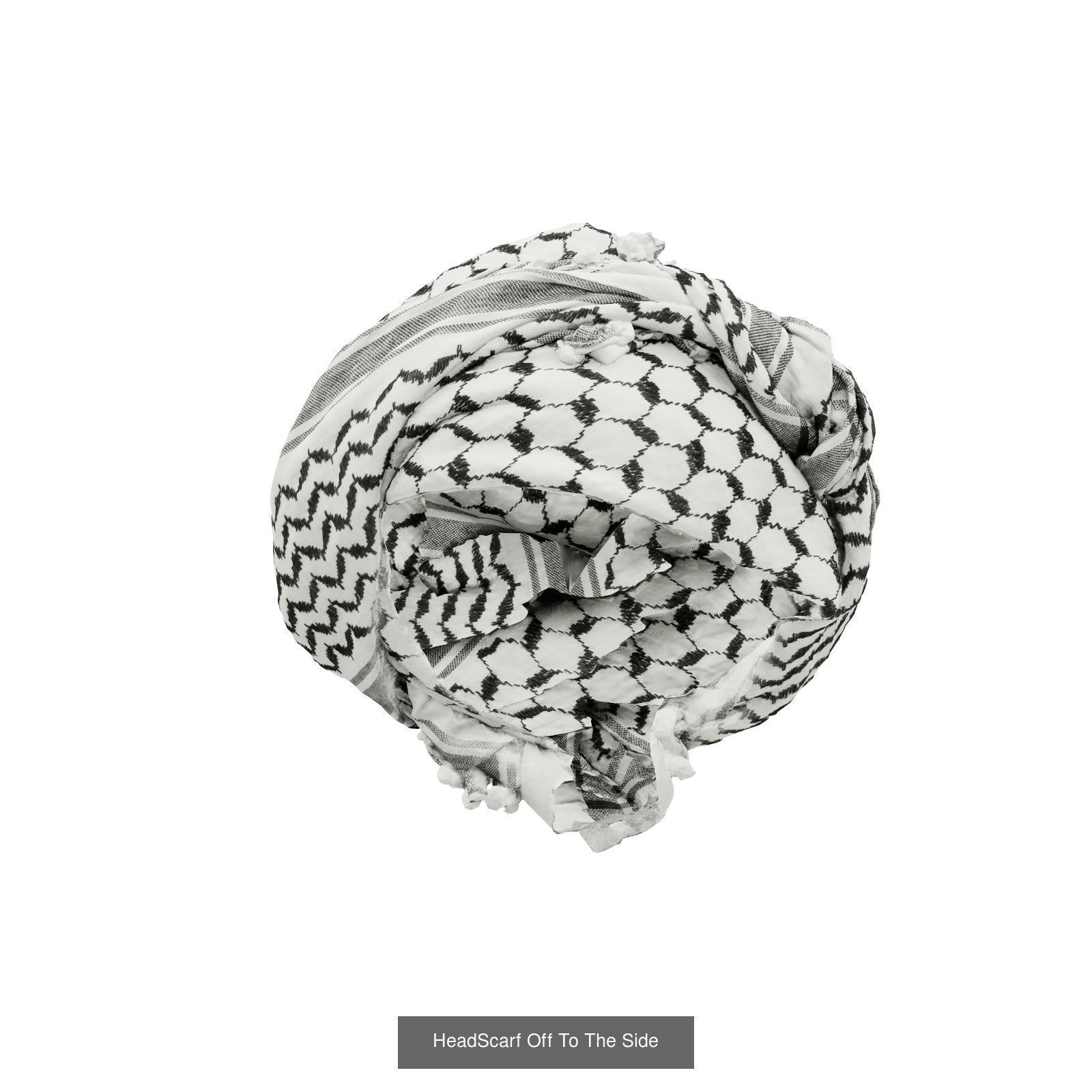 9 Palestine Headscarfs checkered scarf 3D Model Collection_5