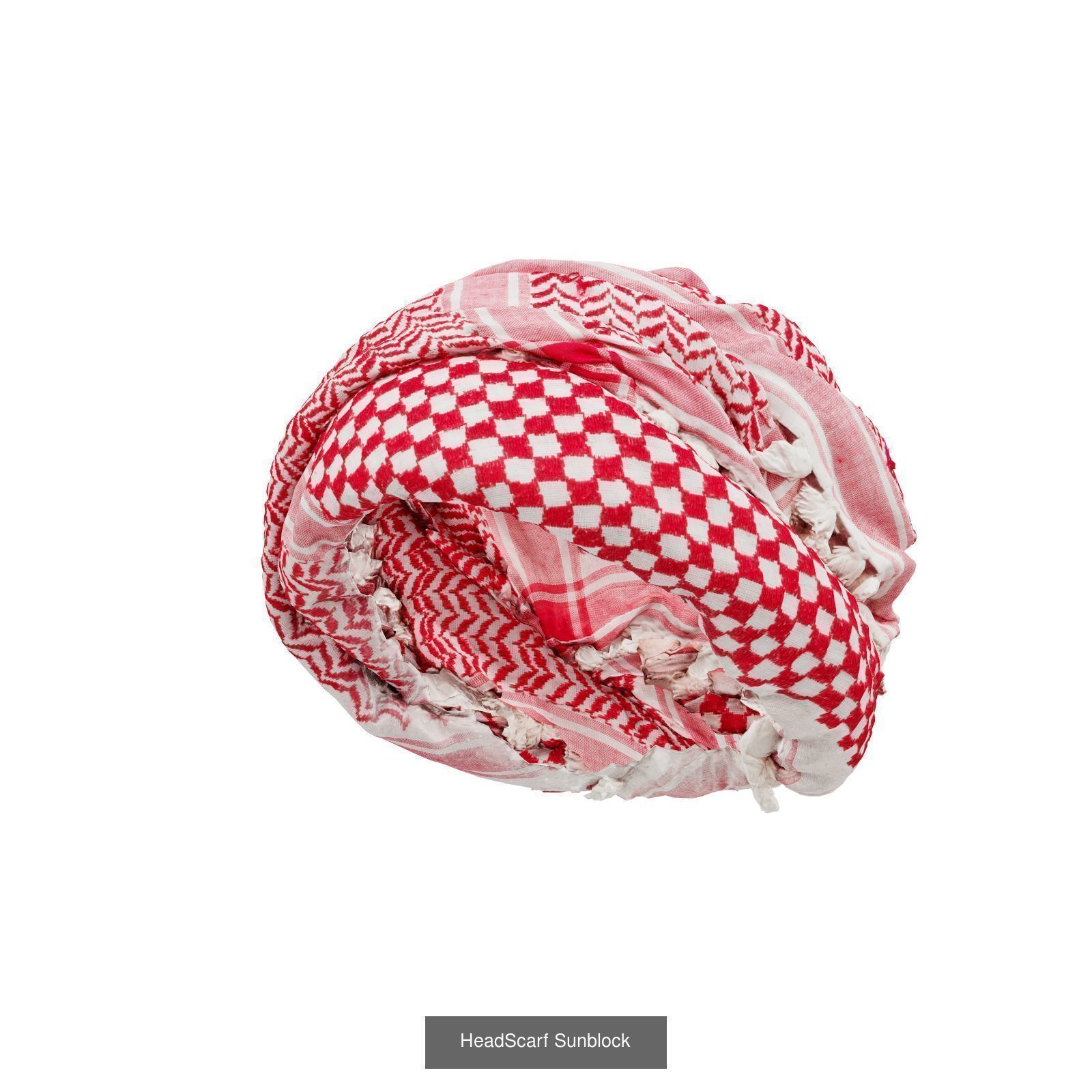 9 Palestine Headscarfs checkered scarf 3D Model Collection_3
