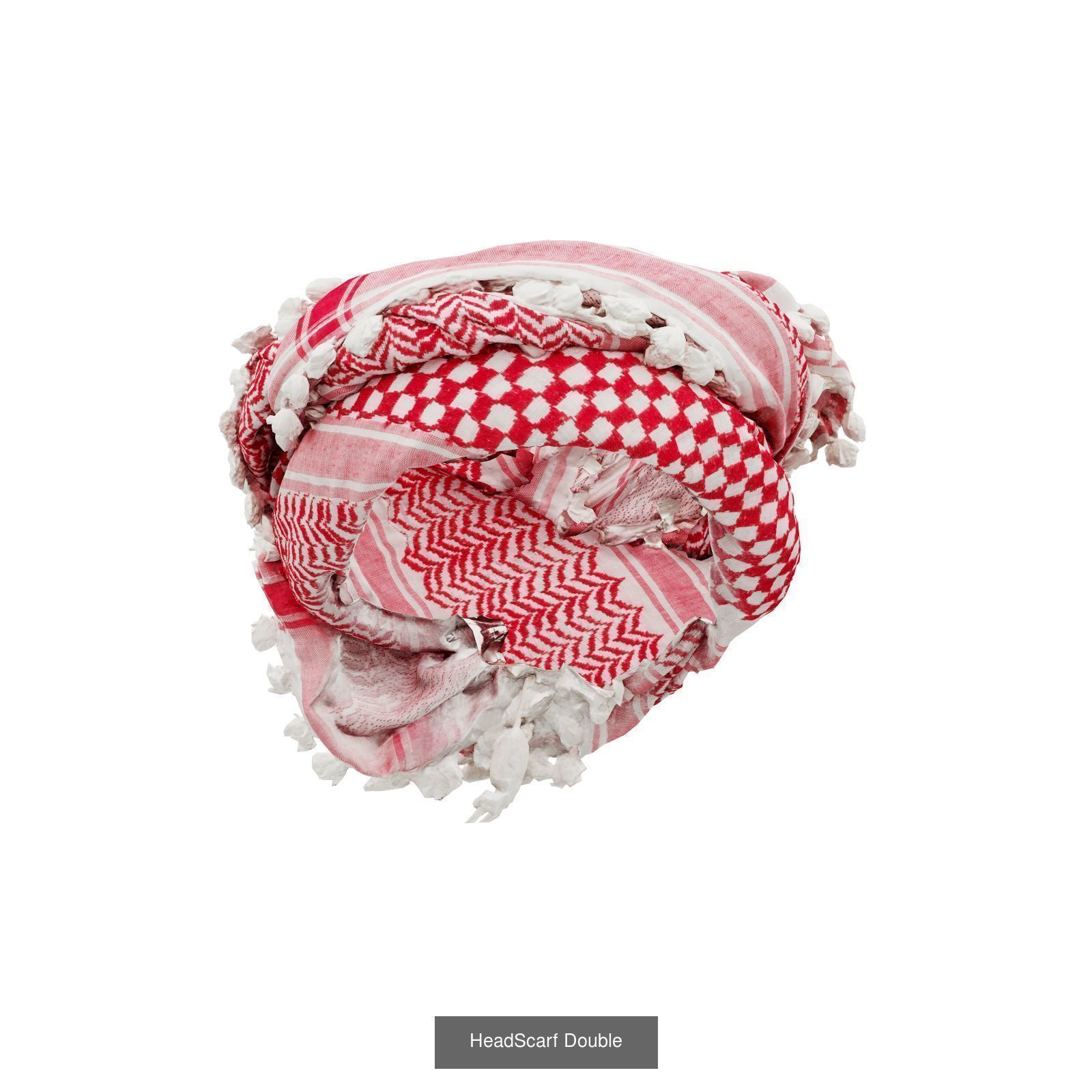 9 Palestine Headscarfs checkered scarf 3D Model Collection_8