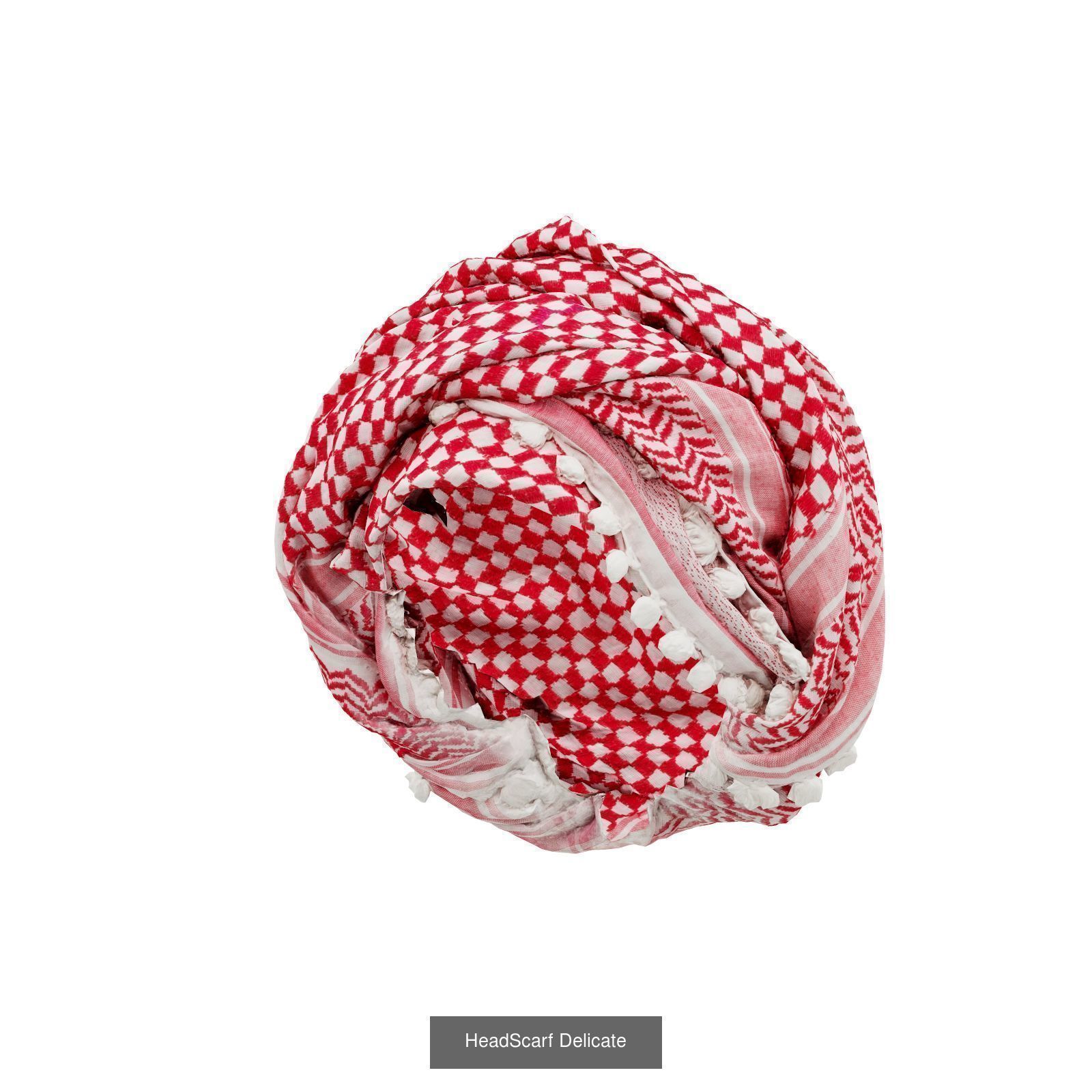 9 Palestine Headscarfs checkered scarf 3D Model Collection_10