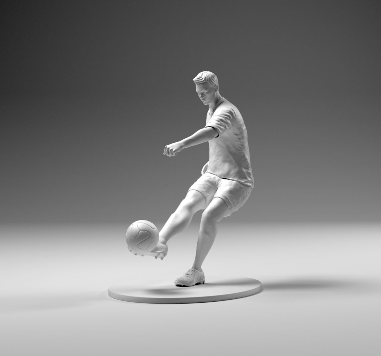 Footballer 02 Footstrike 08 Stl 3D print model_3