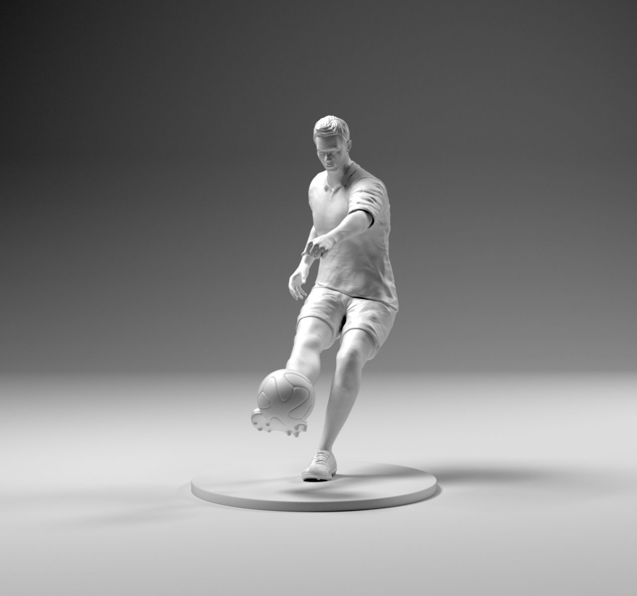 Footballer 02 Footstrike 08 Stl 3D print model_2
