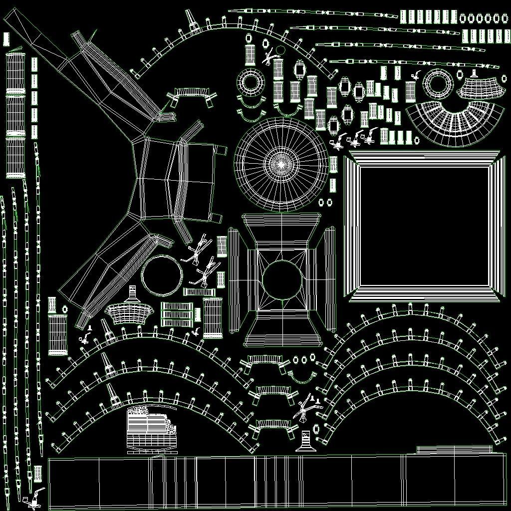 Old Roman Buildings with components Low-poly 3D model_20