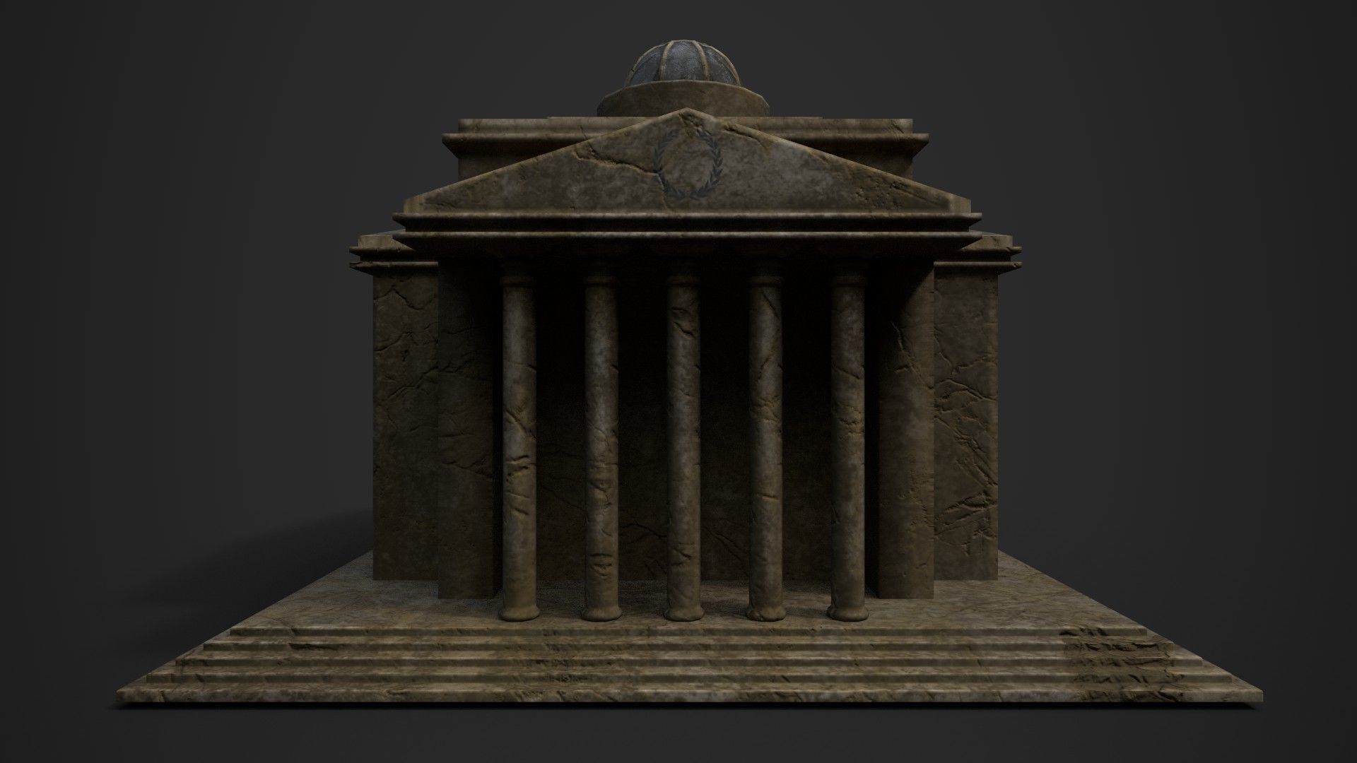 Old Roman Buildings with components Low-poly 3D model_13