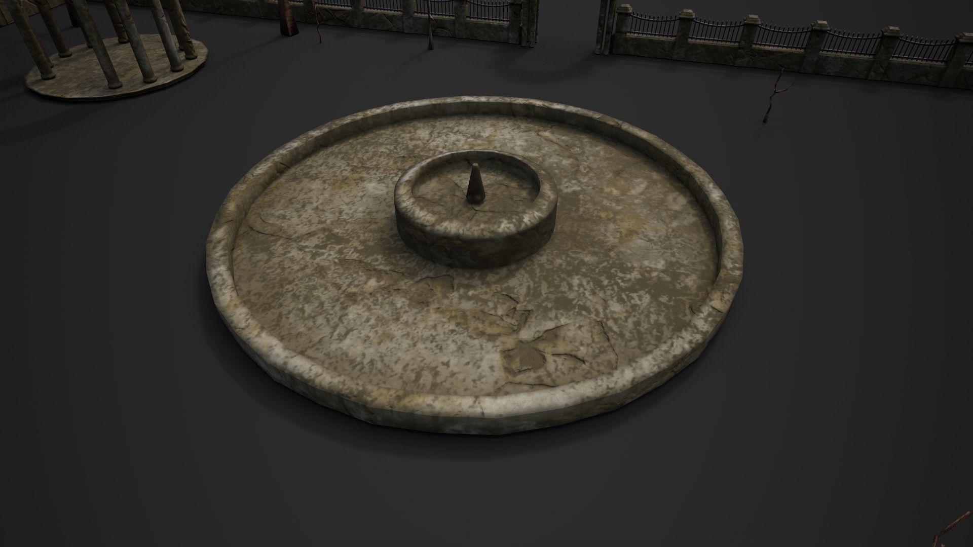 Old Roman Buildings with components Low-poly 3D model_8