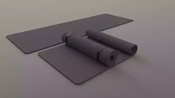 PBR Yoga Mat - Grey Low-poly 3D model