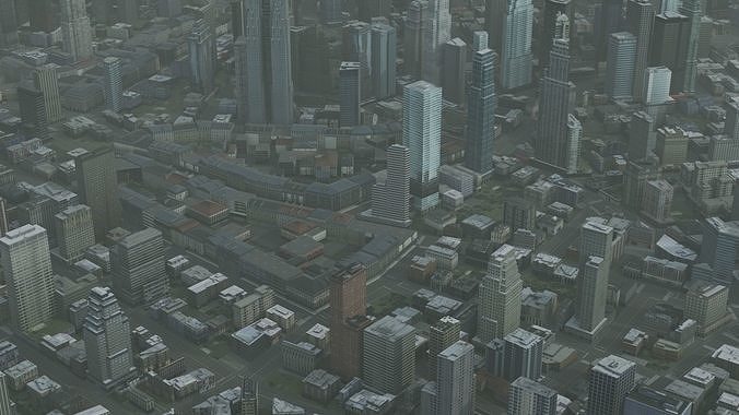 Foggy City Low-poly 3D model 4