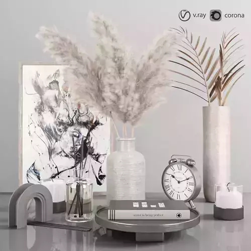 decorative set with pampas 3 