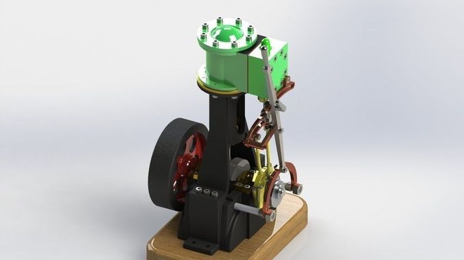 Steam Engine Vertical Reverse Gear  Free 3D model