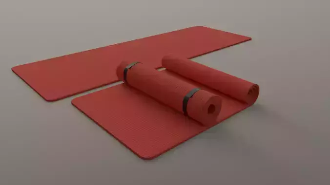 PBR Yoga Mat - Orange Low-poly 3D model