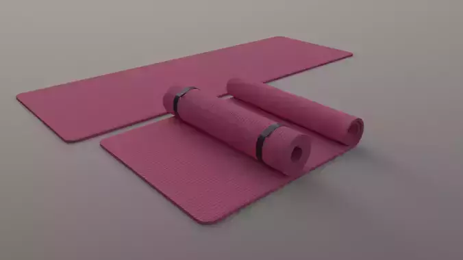 PBR Yoga Mat - Pink Low-poly 3D model