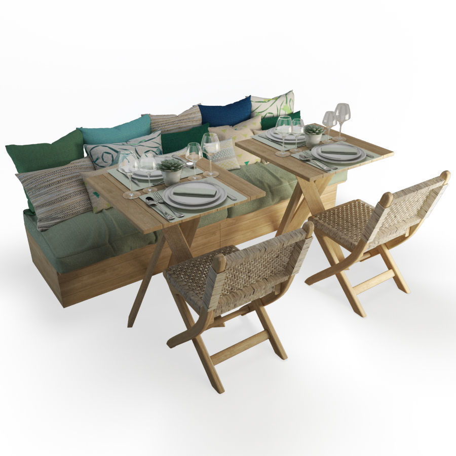 Restaurant Furniture Set 03 3D model_5