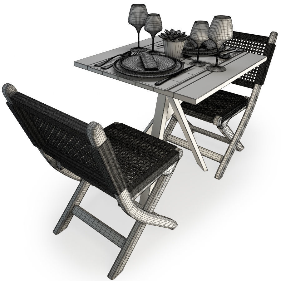 Restaurant Furniture Set 03 3D model_10