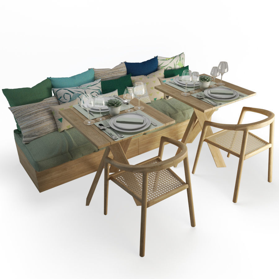 Restaurant Furniture Set 03 3D model_7