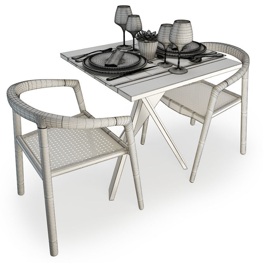 Restaurant Furniture Set 03 3D model_12