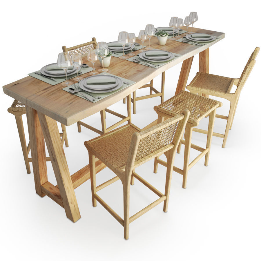 Restaurant Furniture Set 03 3D model_1