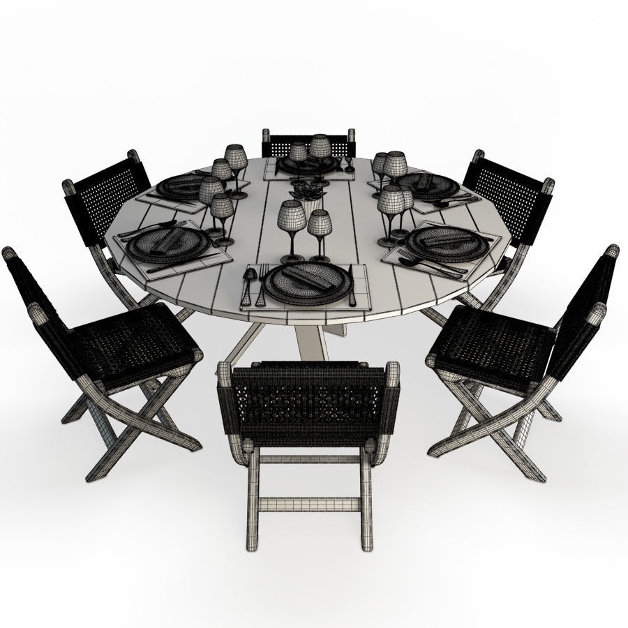 Restaurant Furniture Set 03 3D model_4