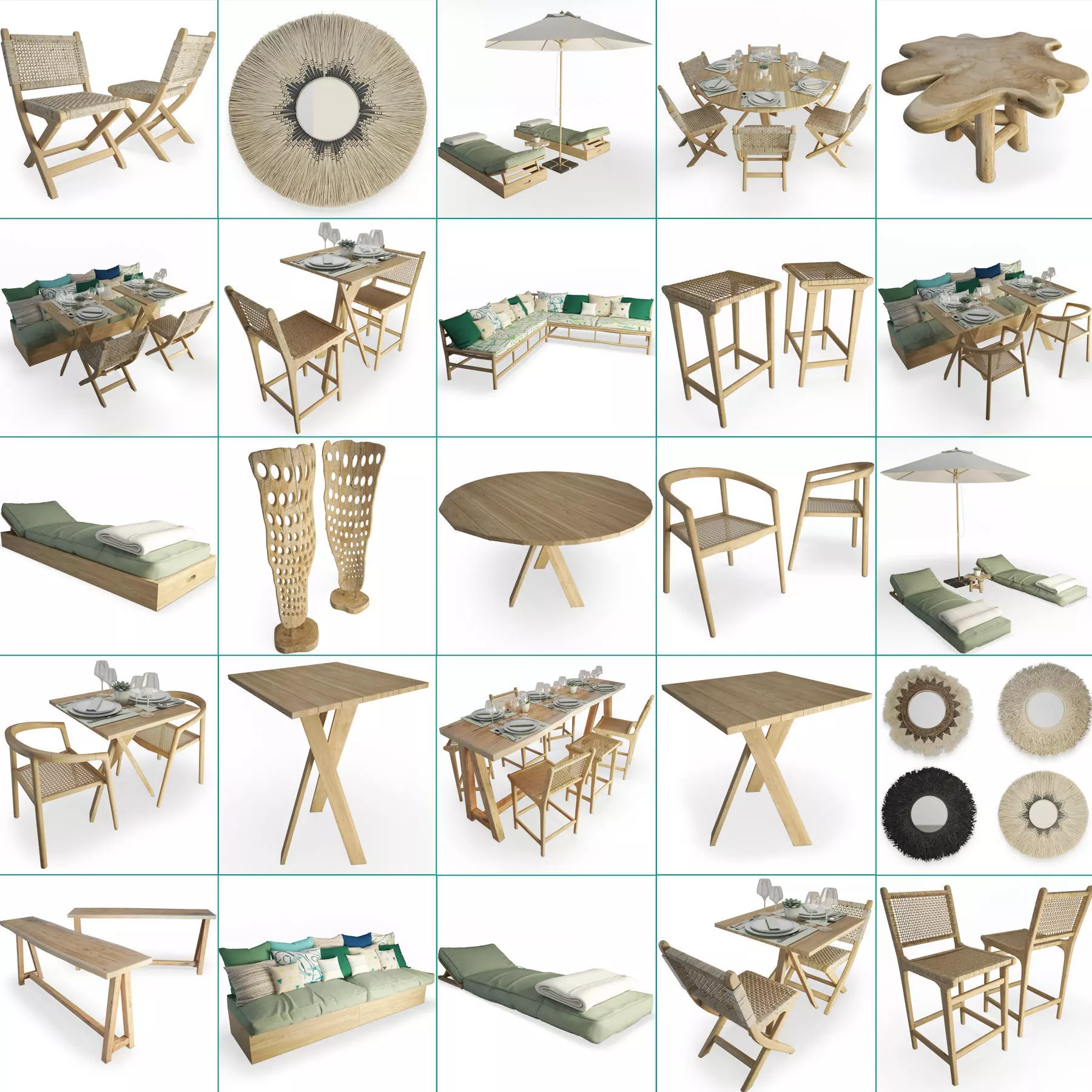 Restaurant Furniture Set 03 3D model_0