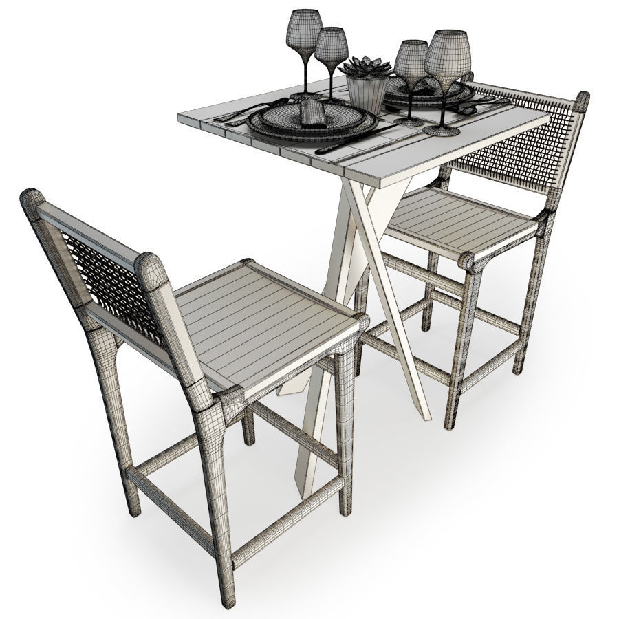 Restaurant Furniture Set 03 3D model_14