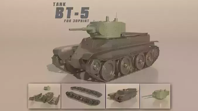 Tank BT-5 for 3D Print 3D print model