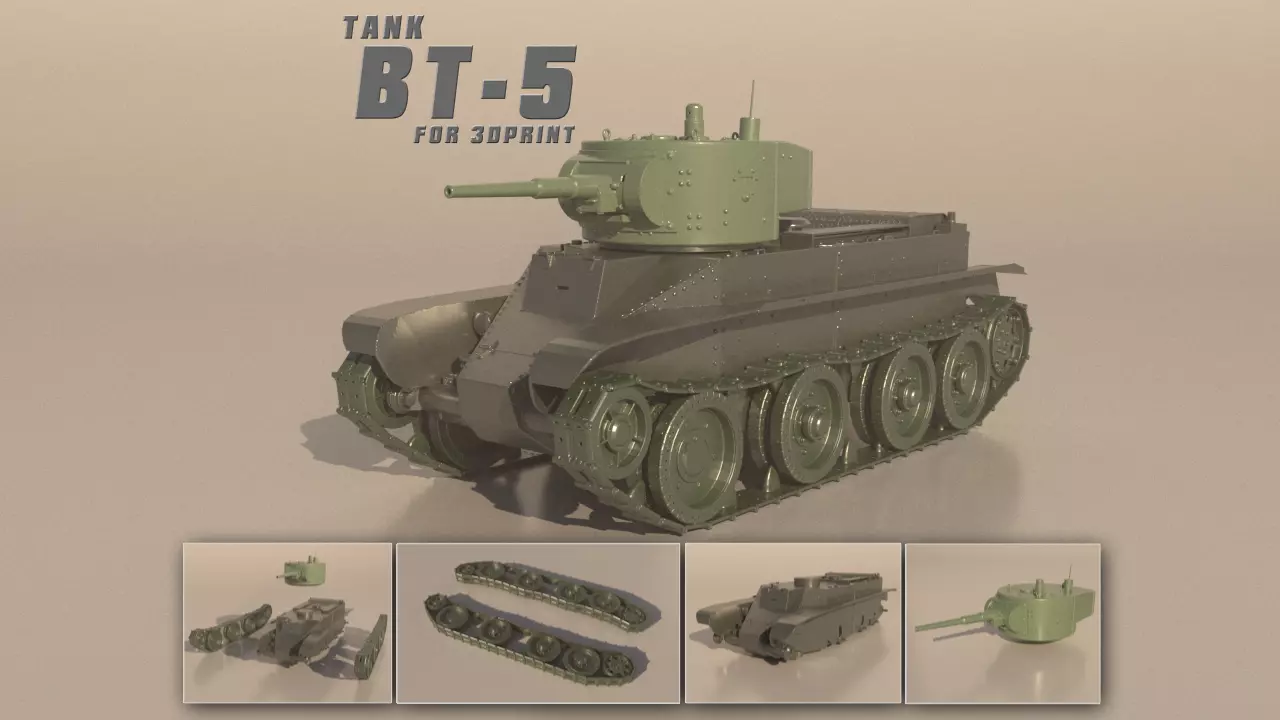 Tank BT-5 for 3D Print 3D print model_0