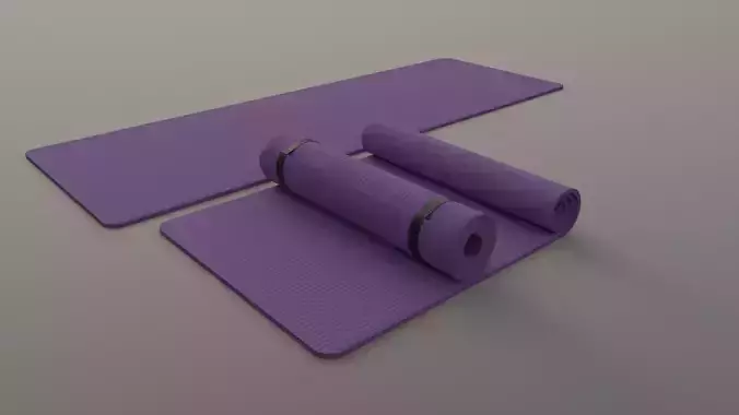 PBR Yoga Mat - Purple Low-poly 3D model