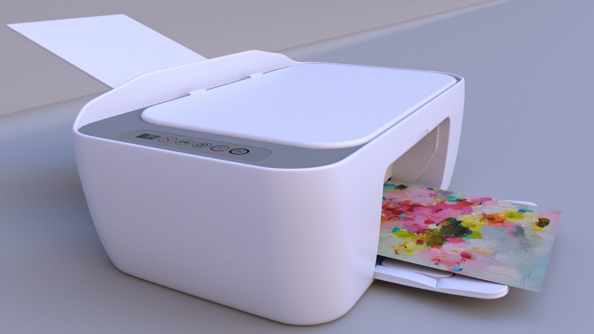 Printer lowpoly model Low-poly 3D model_9