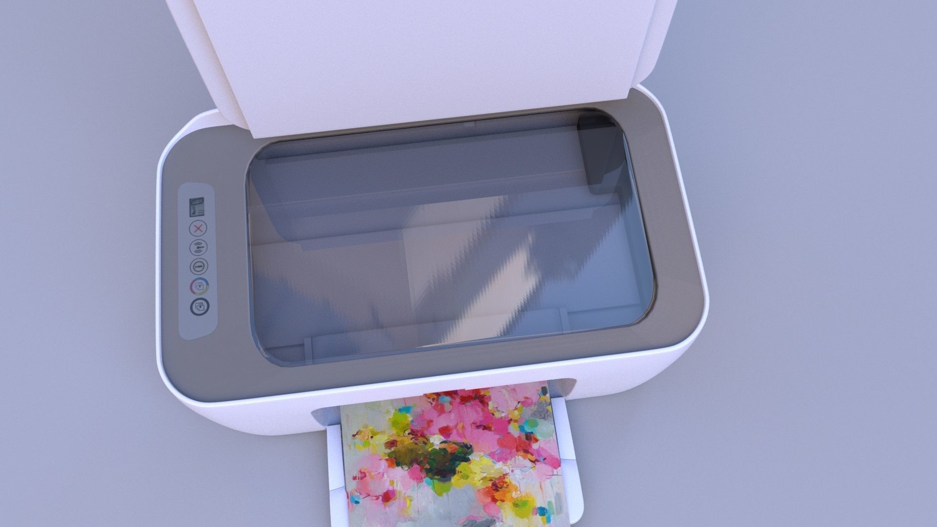 Printer lowpoly model Low-poly 3D model_7