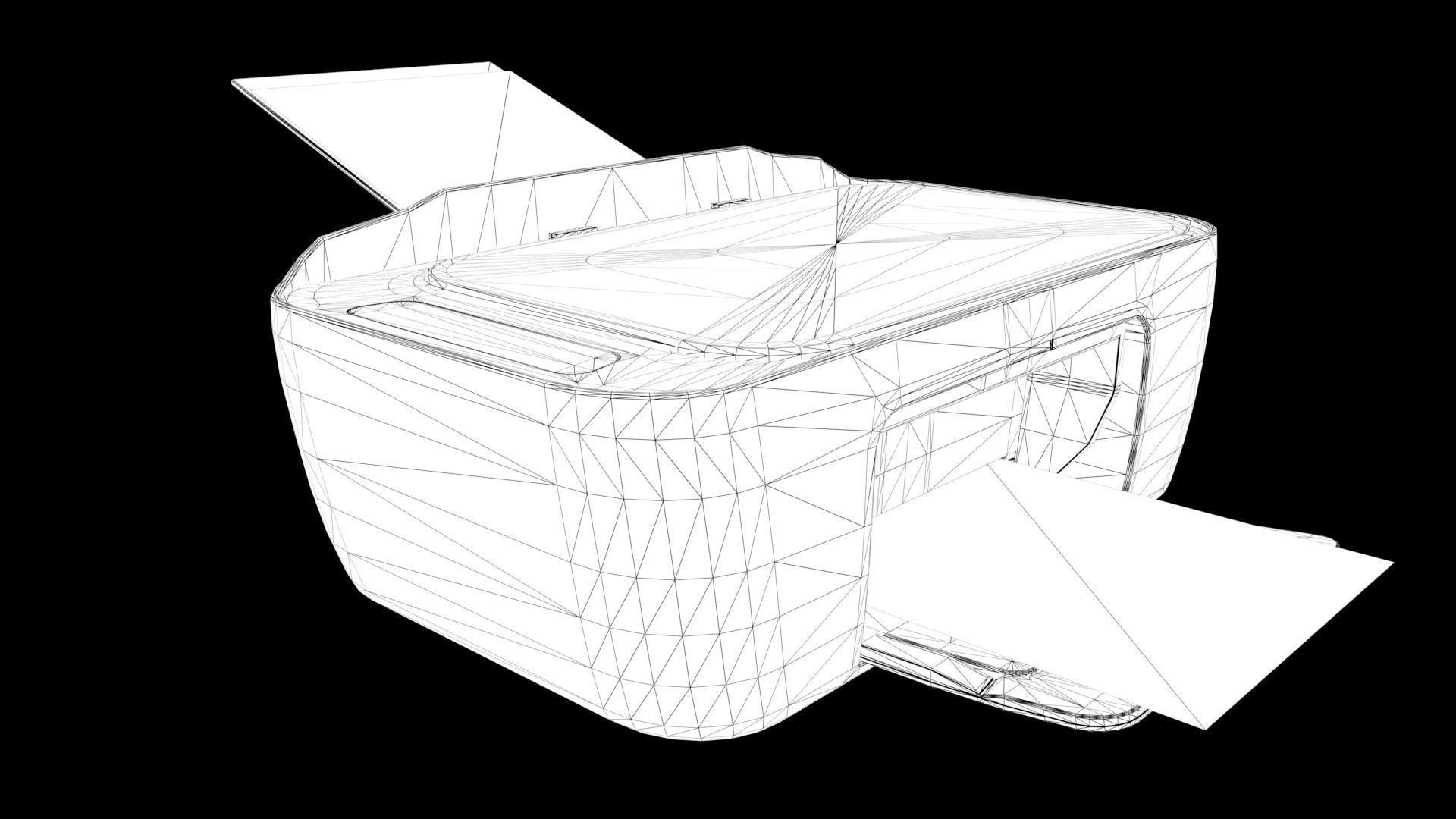 Printer lowpoly model Low-poly 3D model_11