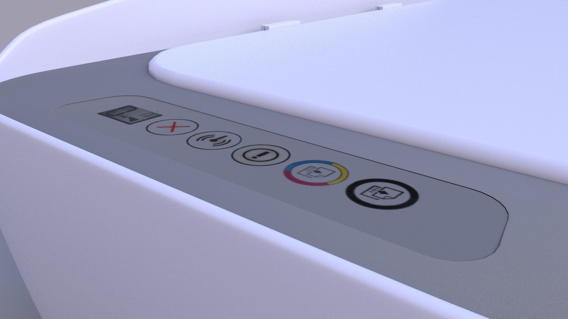 Printer lowpoly model Low-poly 3D model_1