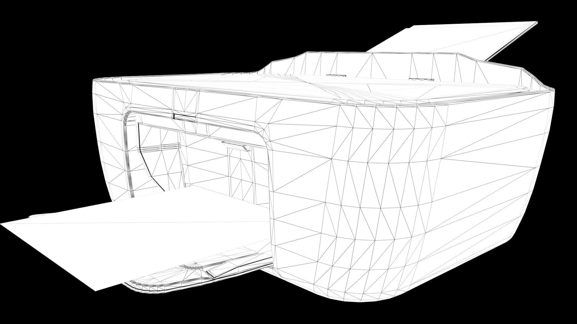 Printer lowpoly model Low-poly 3D model_15