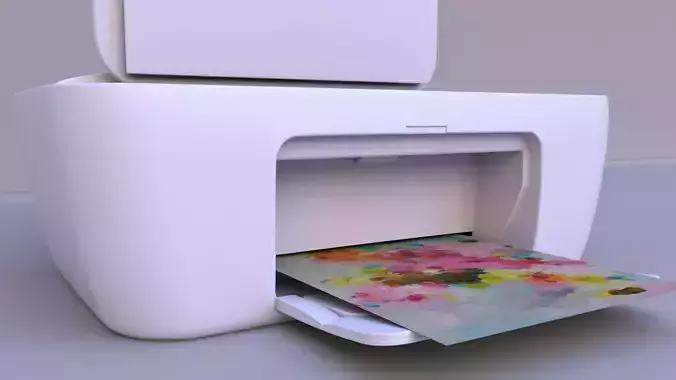 Printer lowpoly model Low-poly 3D model