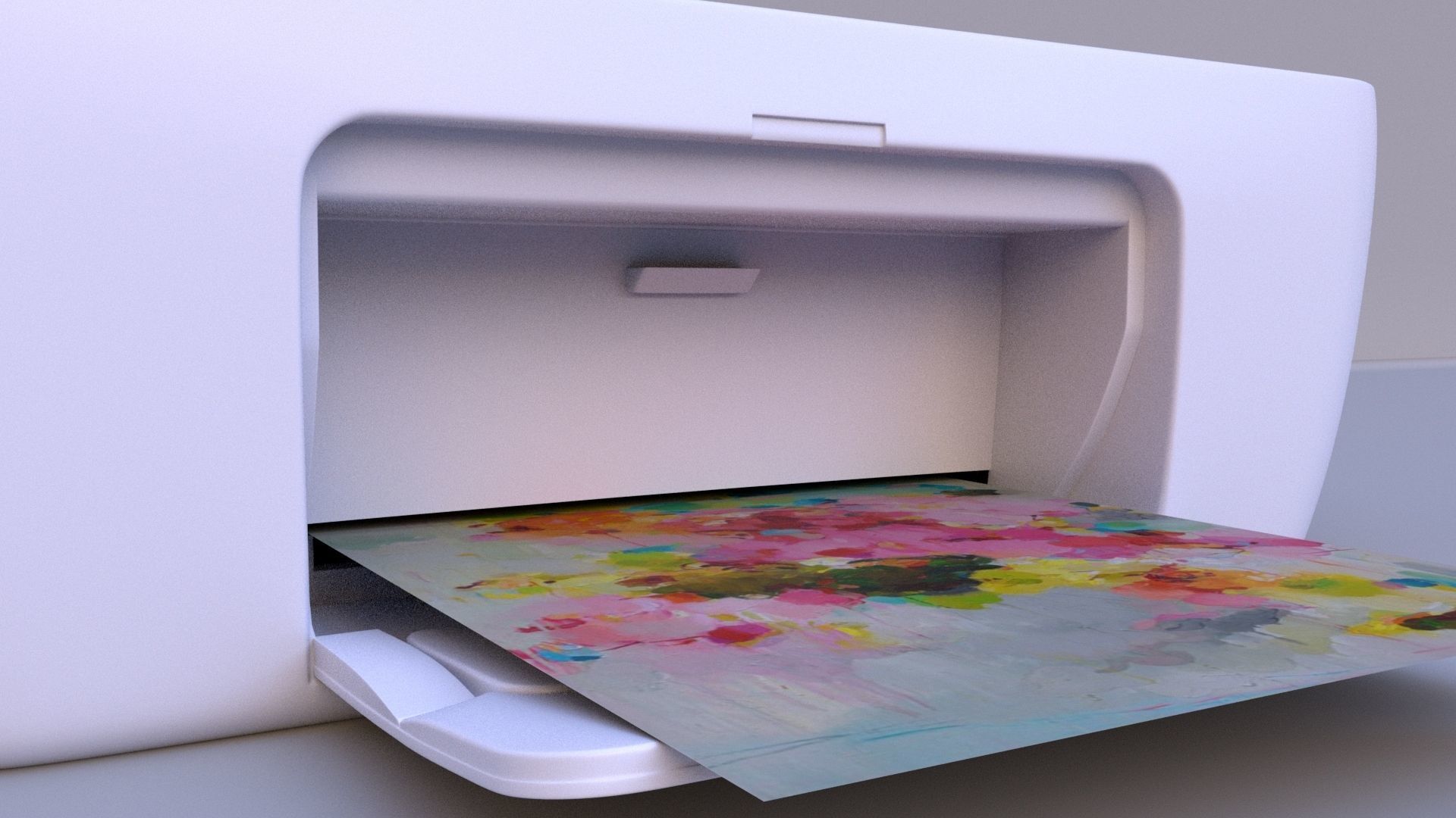 Printer lowpoly model Low-poly 3D model_10