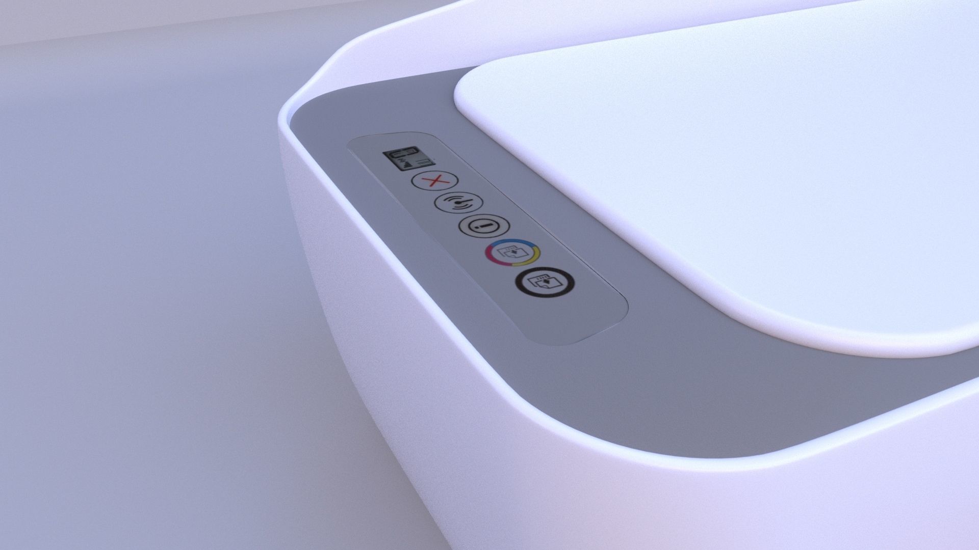 Printer lowpoly model Low-poly 3D model_4