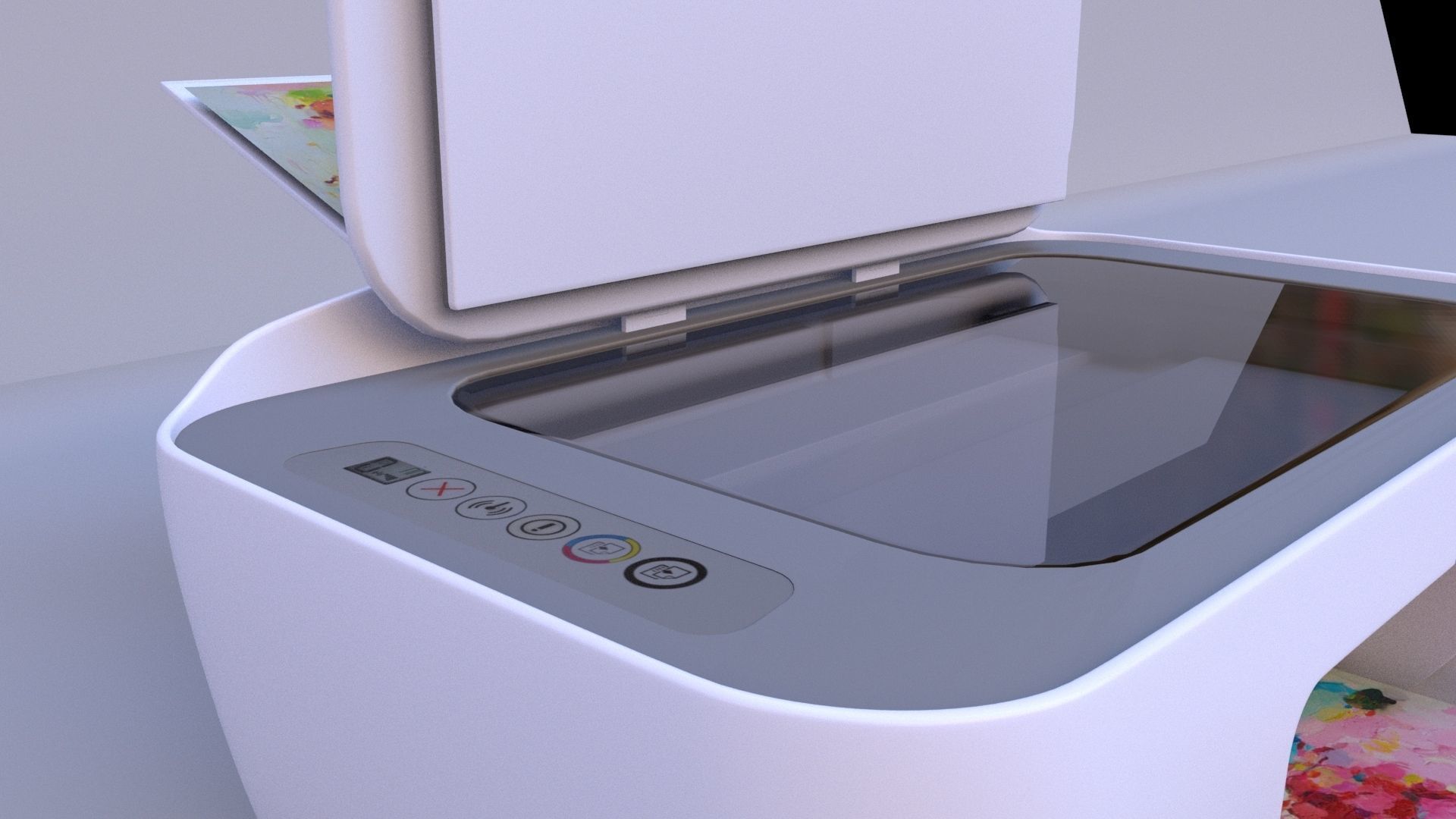 Printer lowpoly model Low-poly 3D model_6