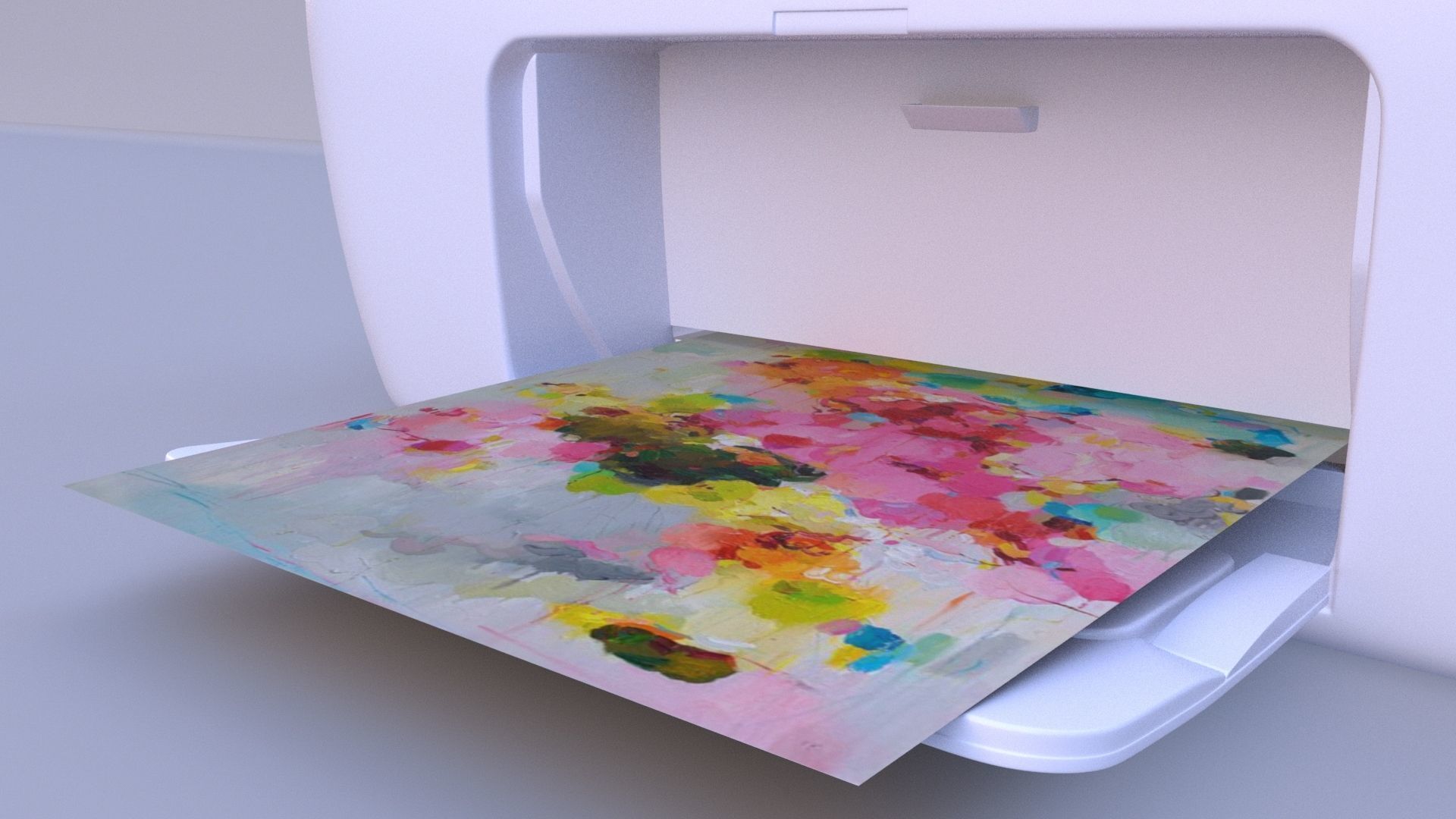 Printer lowpoly model Low-poly 3D model_5