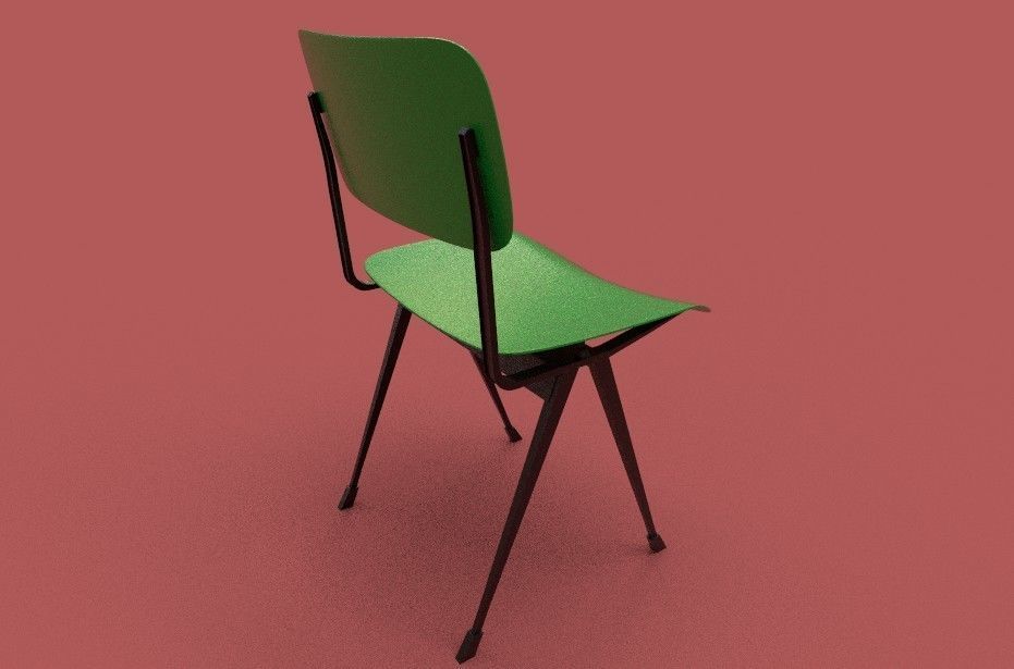 Modern Chair Low-poly 3D model_4