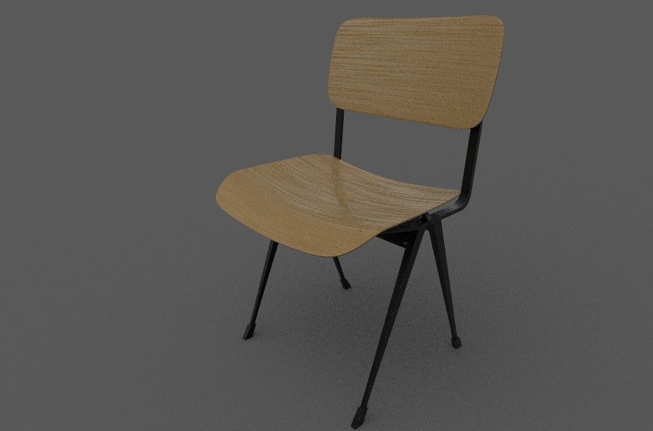 Modern Chair Low-poly 3D model_1