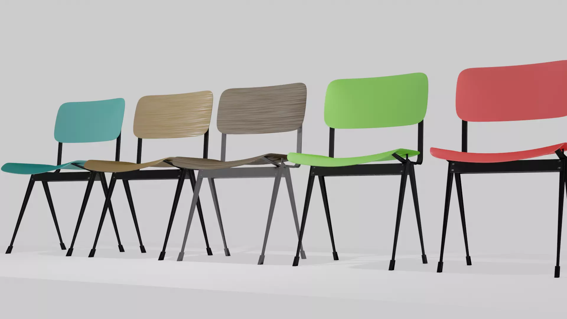 Modern Chair Low-poly 3D model_0