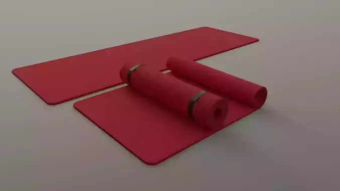 PBR Yoga Mat - Red Low-poly 3D model