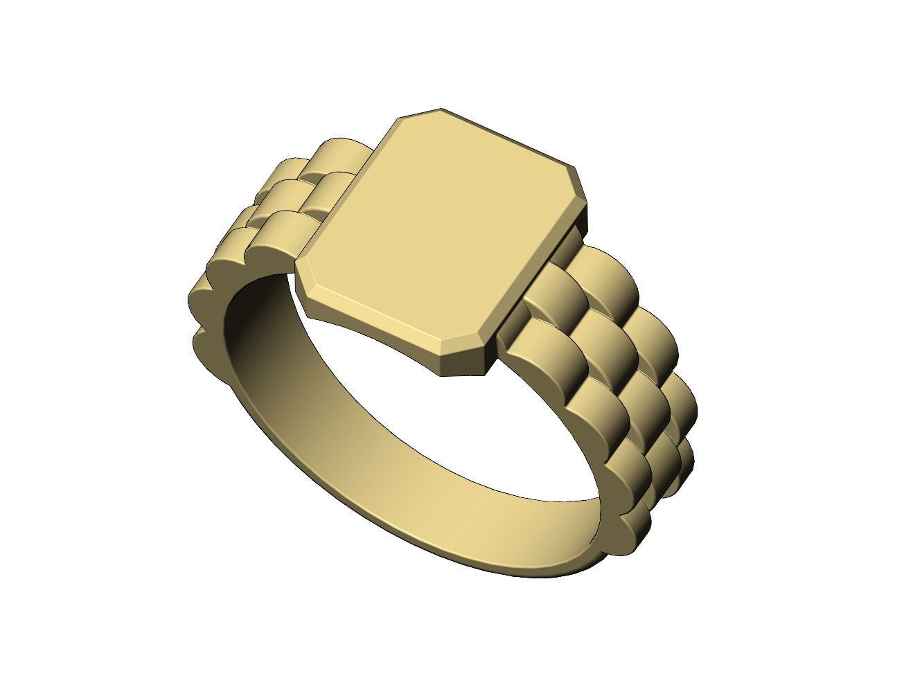 Presidentail link rectangular tag signet ring US size 6to10 3D print model_4