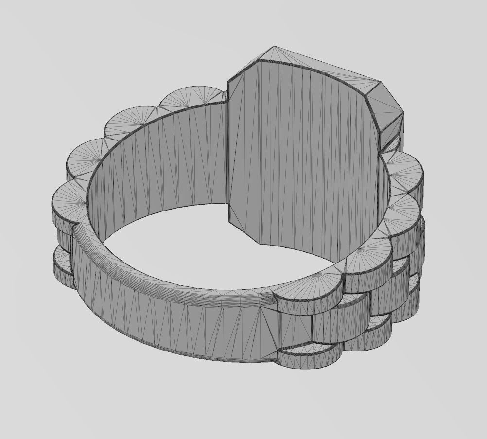 Presidentail link rectangular tag signet ring US size 6to10 3D print model_14