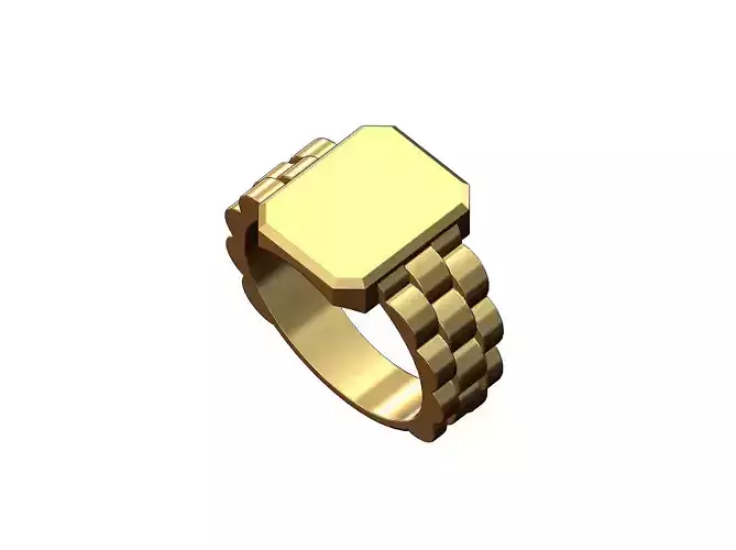 Presidentail link rectangular tag signet ring US size 6to10 3D print model