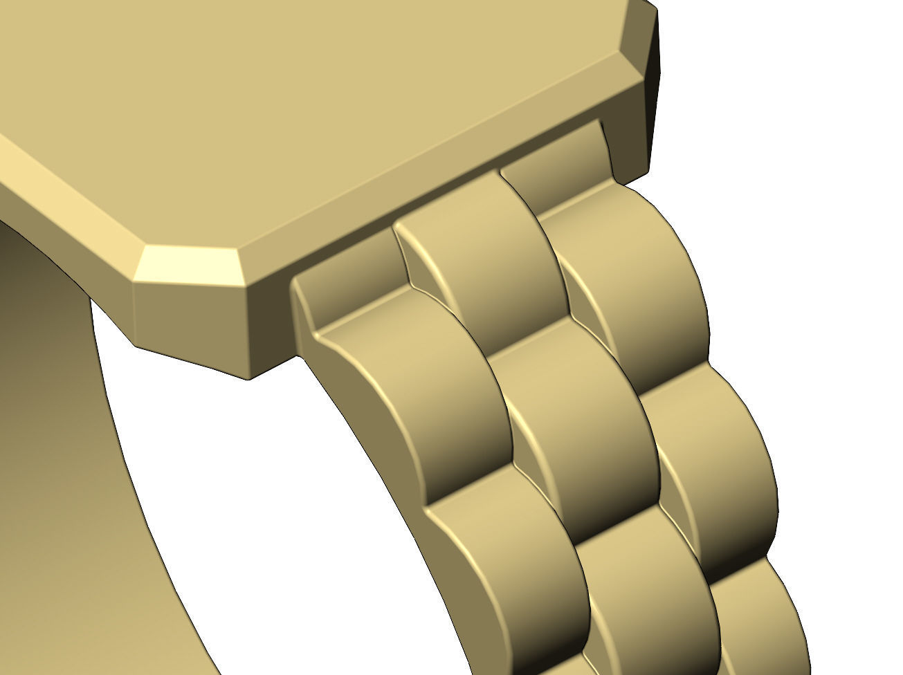 Presidentail link rectangular tag signet ring US size 6to10 3D print model_8