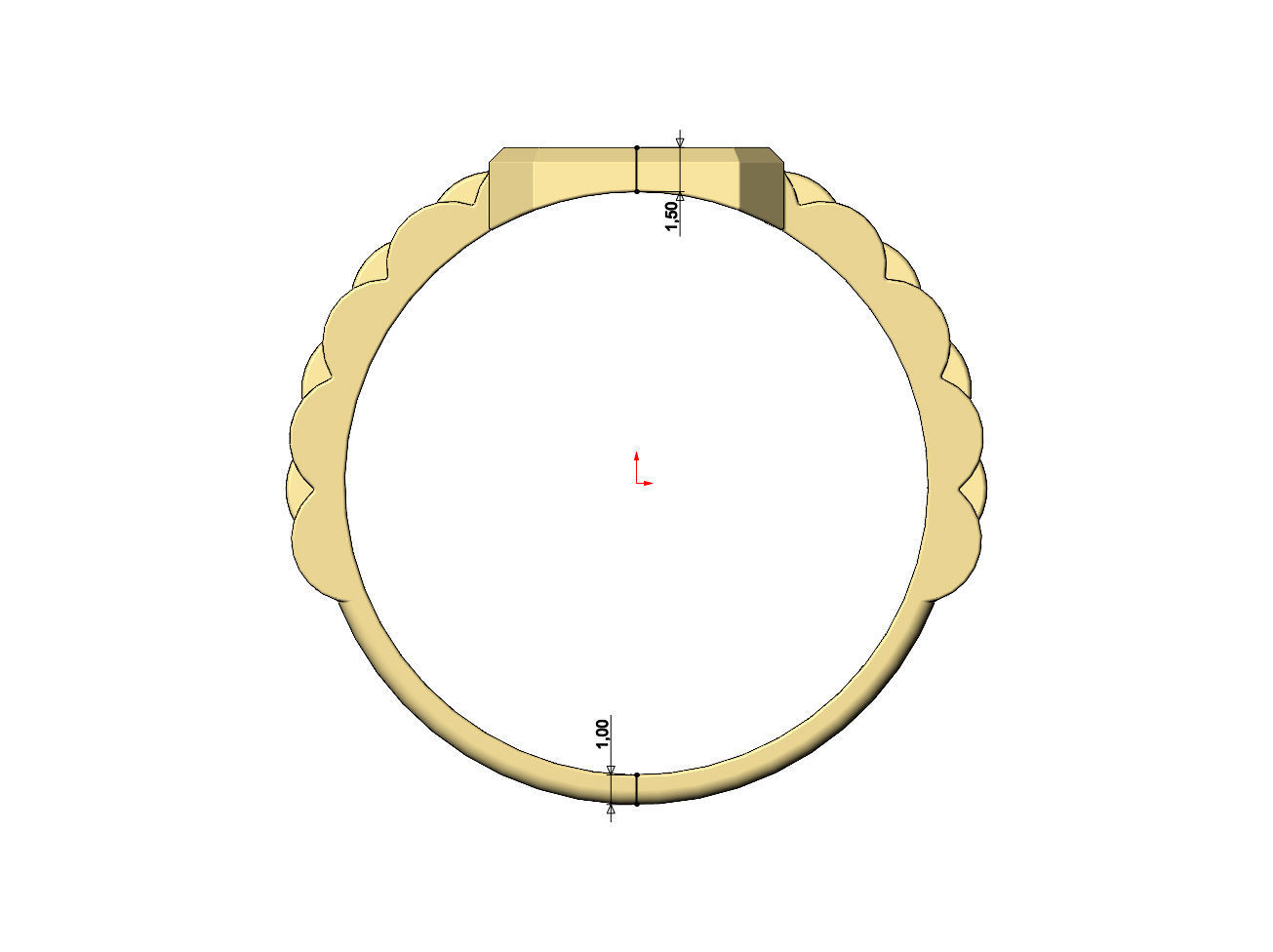 Presidentail link rectangular tag signet ring US size 6to10 3D print model_6
