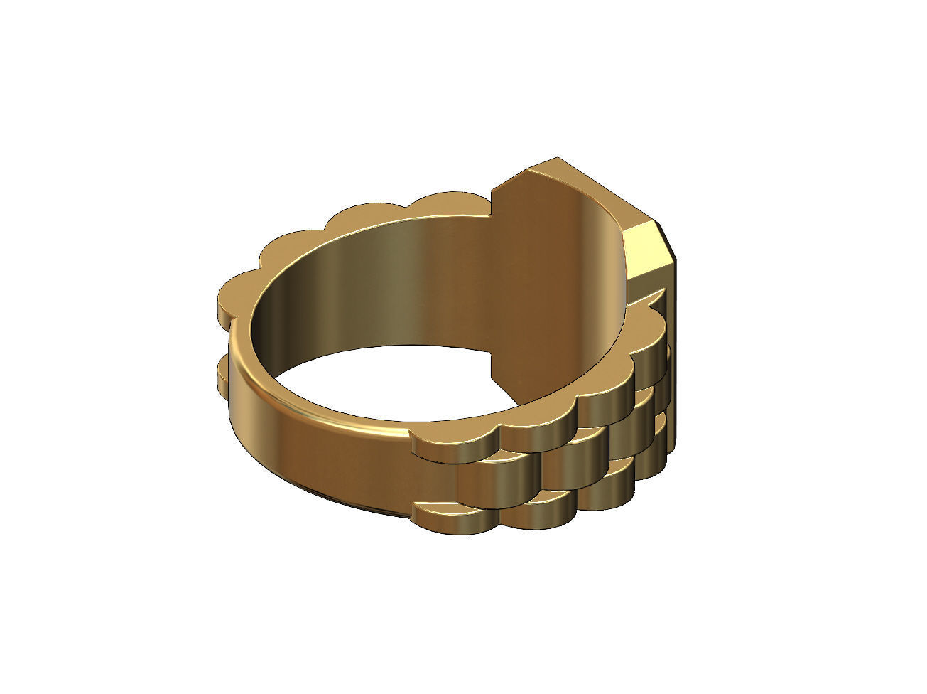 Presidentail link rectangular tag signet ring US size 6to10 3D print model_3