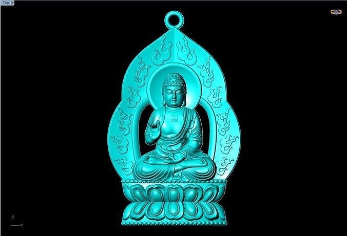 Amitabha Buddha Pendant - Adida Buddha pendant 3D print model
