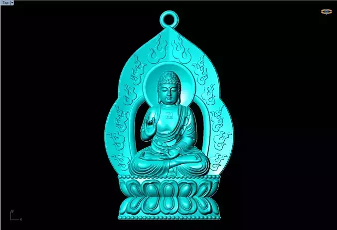 Amitabha Buddha Pendant - Adida Buddha pendant 3D print model