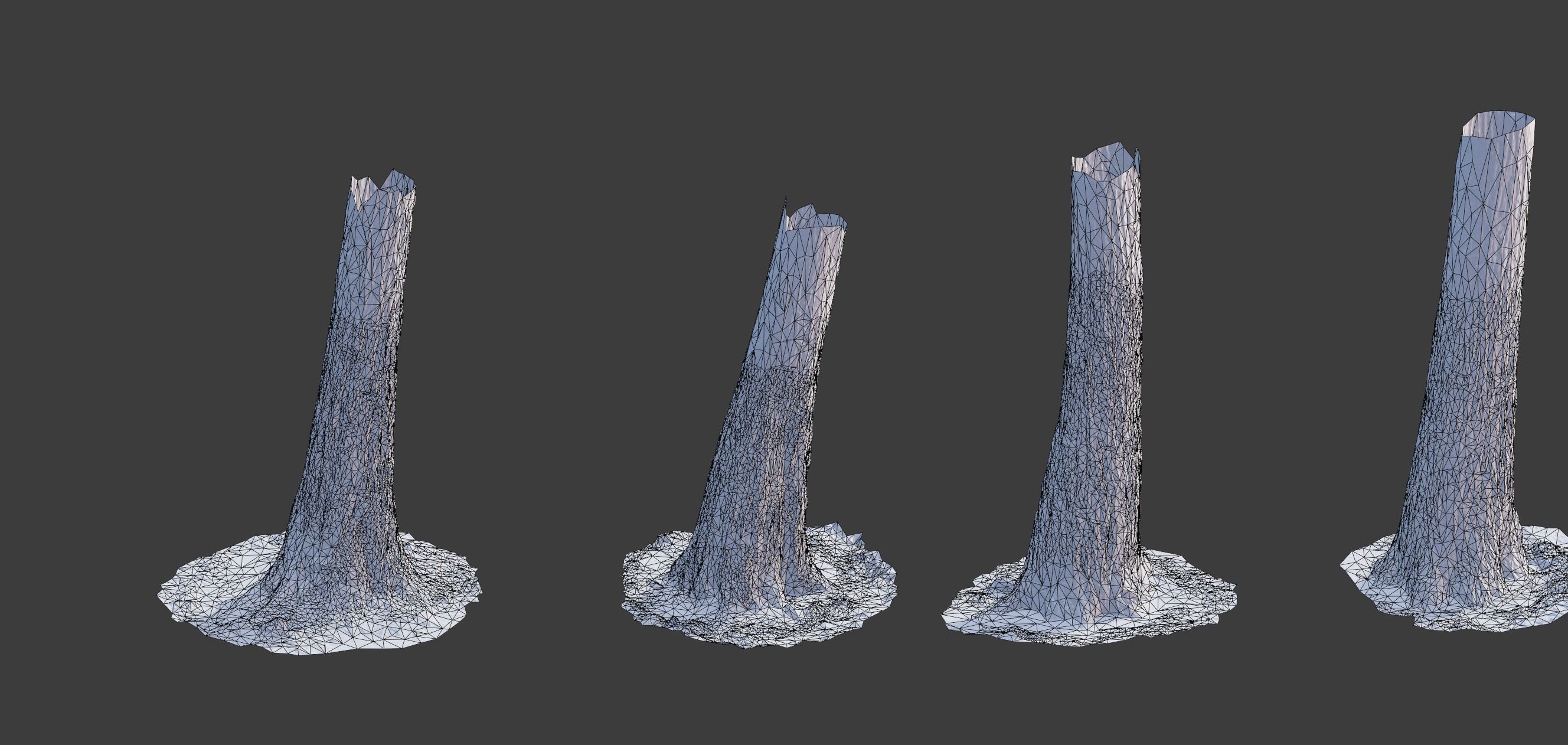 4 Redwood Pine Cedar Trunks 3D PhotoScan Realistic  Low-poly 3D model_5