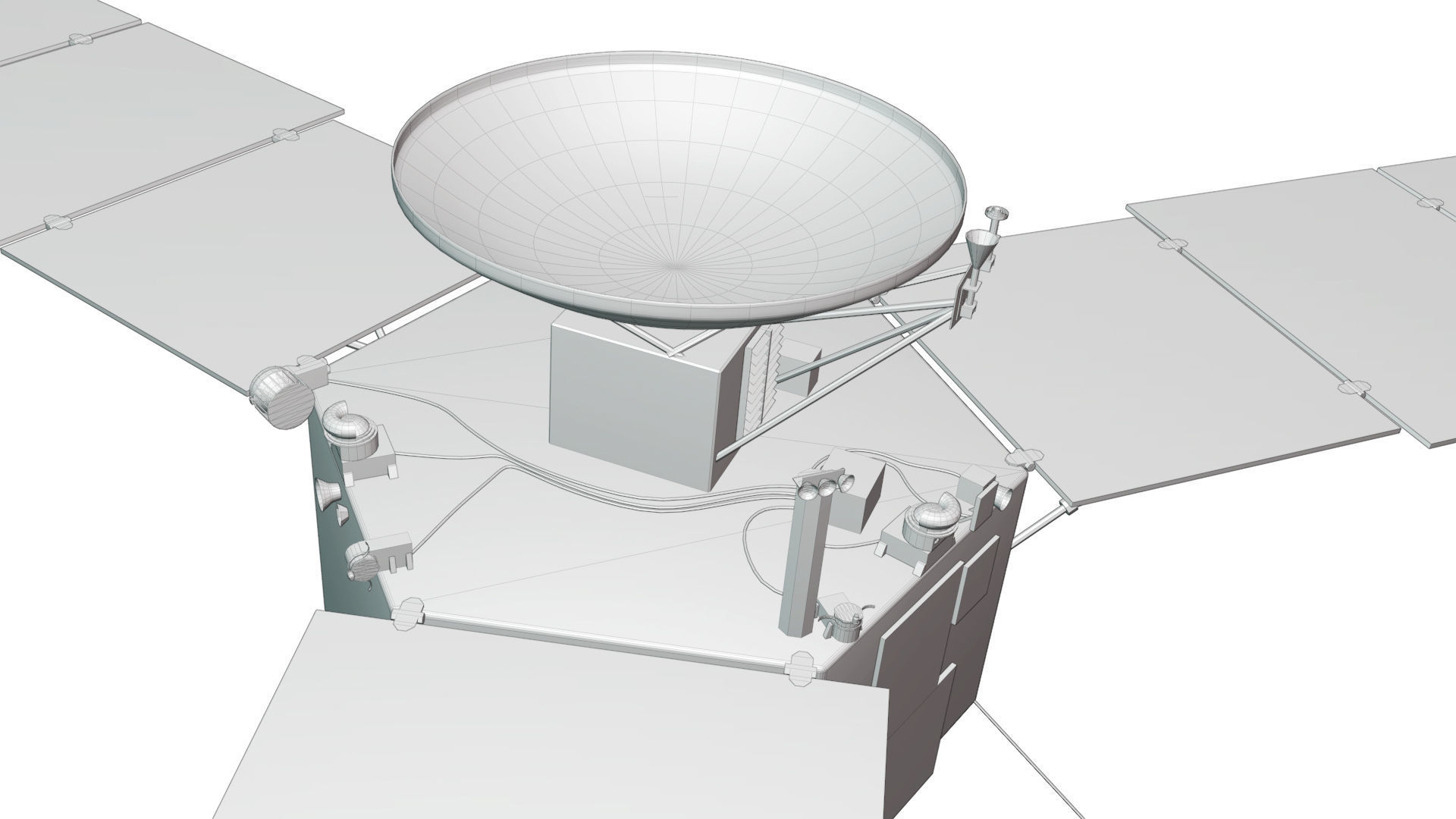 Juno spacecraft Low-poly 3D model_13